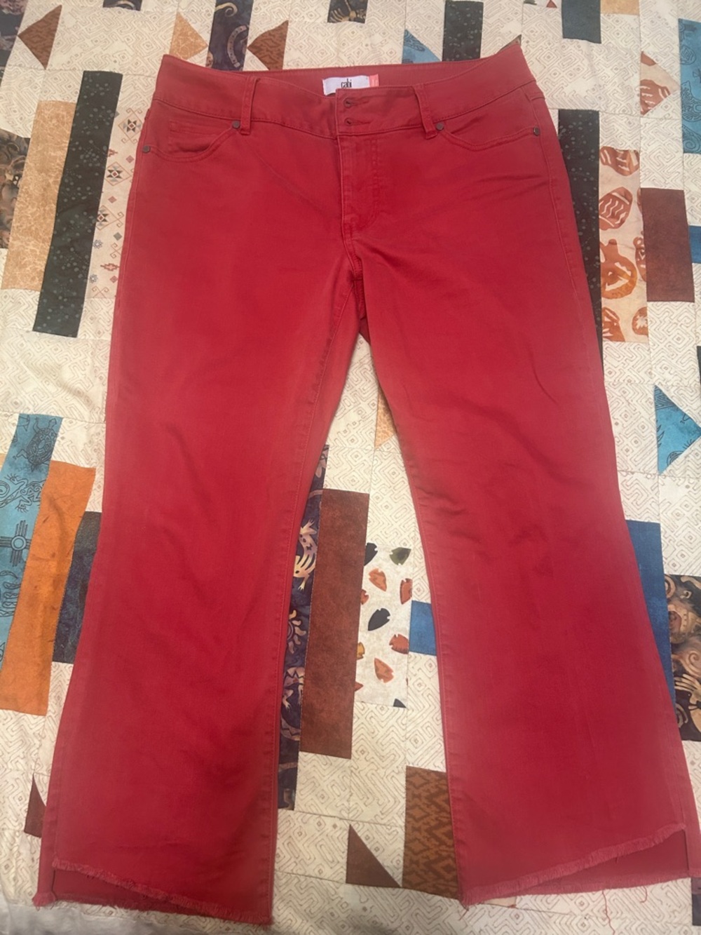 Cabi hi-low crop Red Jeans